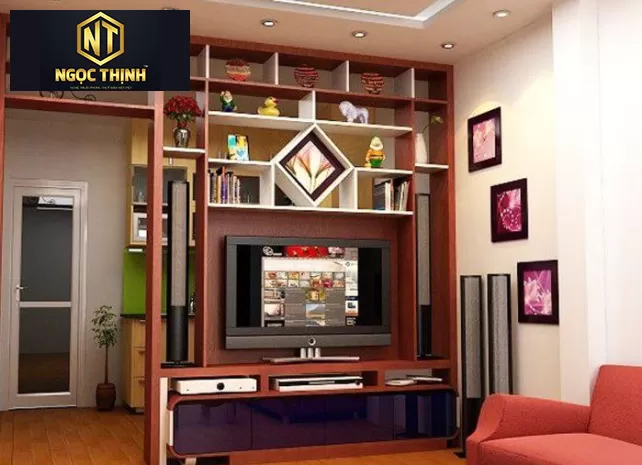 Vách ngăn phòng khách có kệ tivi _ NỘI THẤT NGỌC THỊNH Vách ngăn phòng khách có kệ tivi _ NỘI THẤT NGỌC THỊNH